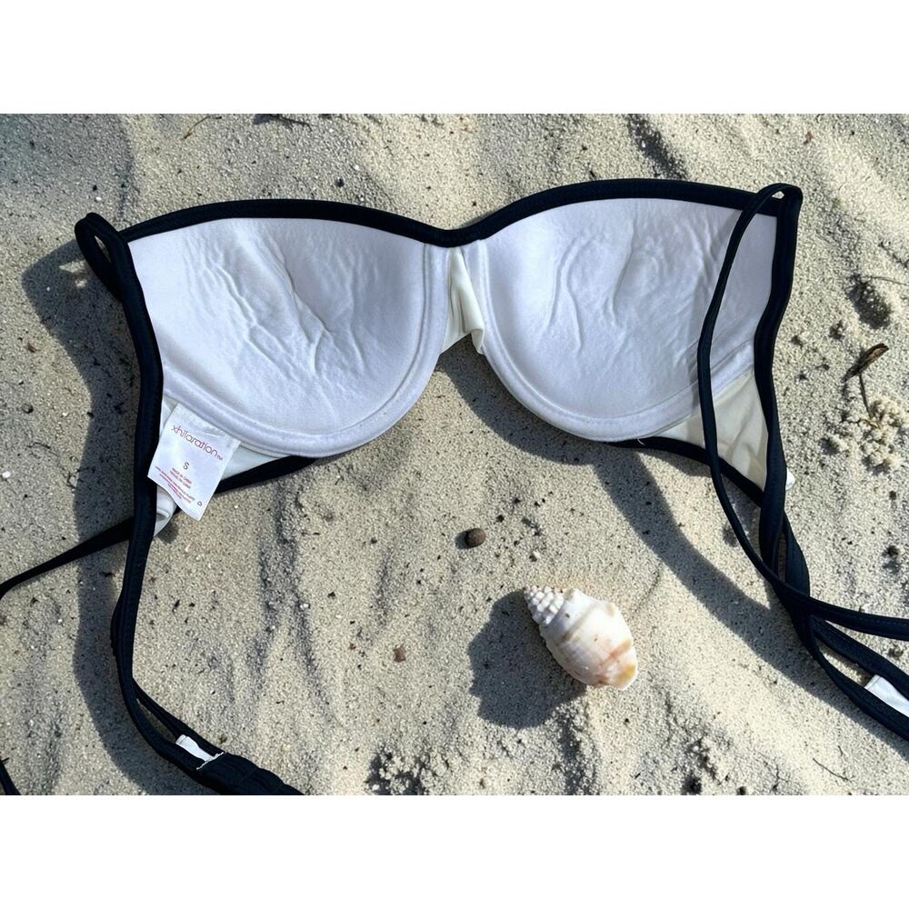 Xhilaration Bikini Top Sz Small Black White Underwire Padded Swimwear - Picture 6 of 6